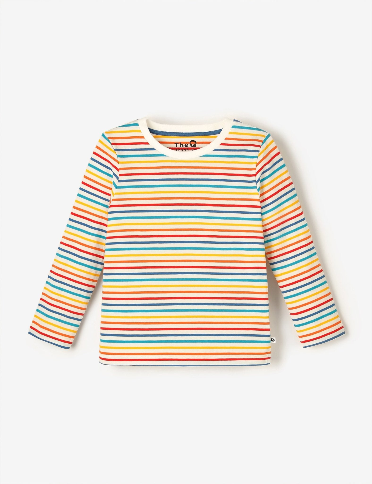 Organic LS Jersey Tee - White Multistripe